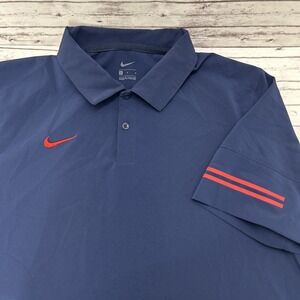 Nike Gameday Football Polo Shirt Men's Large Blue Red CI4465-423 Performance